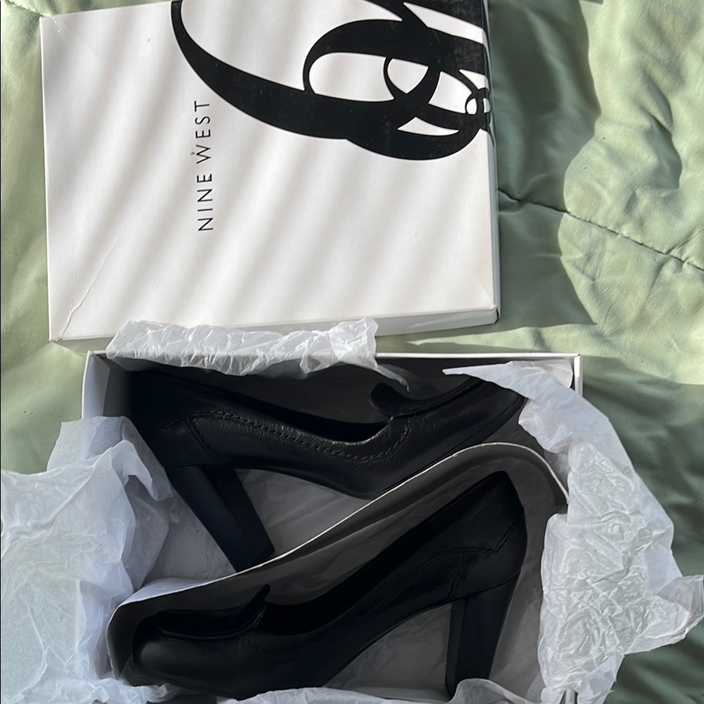 Nine West Punky Black Leather Women's Heel